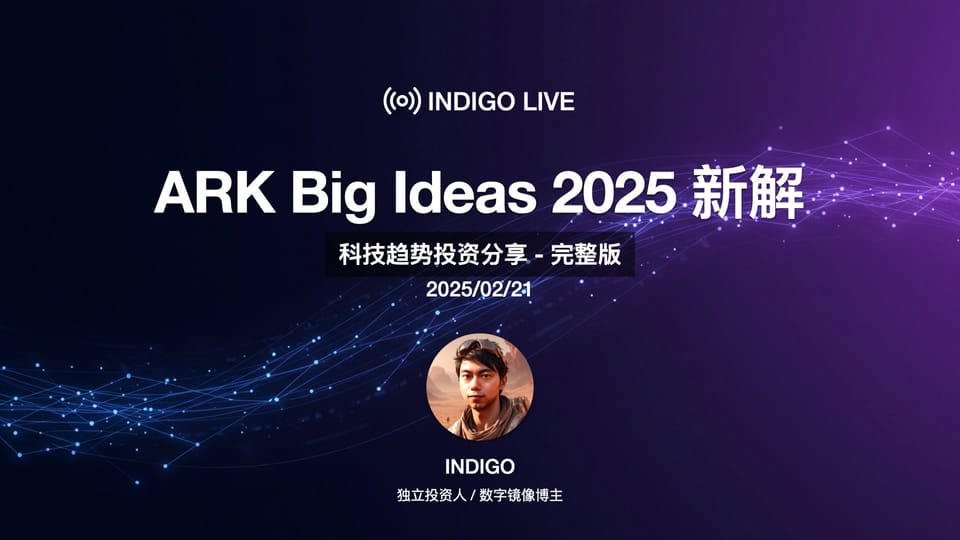 INDIGO LIVE / ARK Big Ideas 2025 新解 - 科技趋势投资分享